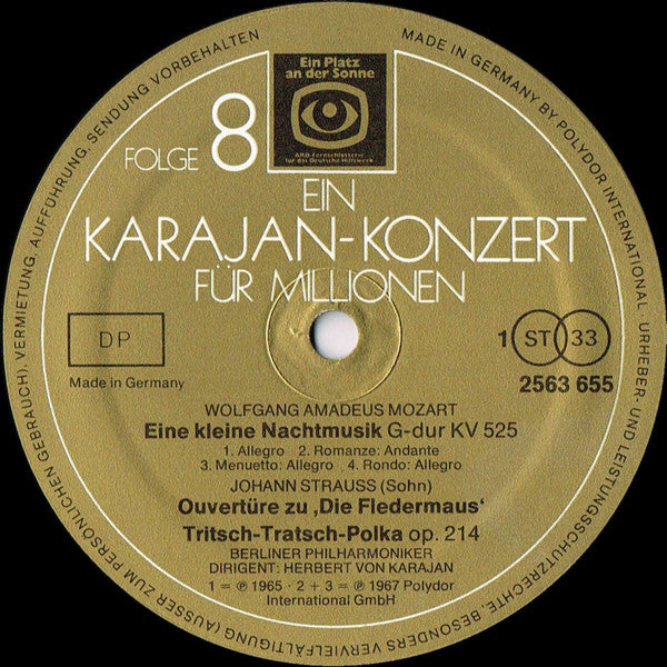 Herbert von Karajan, Berliner Philharmoniker : Ein Karajan Konzert Für Millionen (LP, Comp)