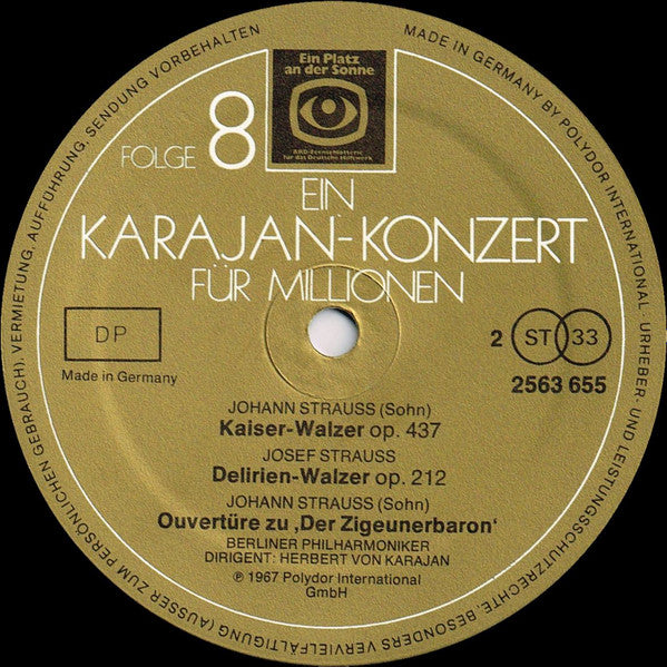 Herbert von Karajan, Berliner Philharmoniker : Ein Karajan Konzert Für Millionen (LP, Comp)