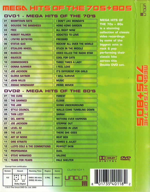Various : Mega Hits Of The 70s+80s (2xDVD-V, PAL)