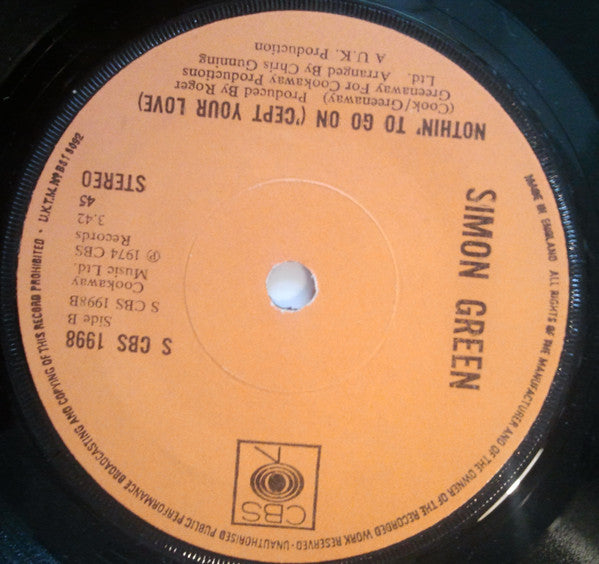 Simon Green (7) : Come On Along (To My Freedomland) (7")