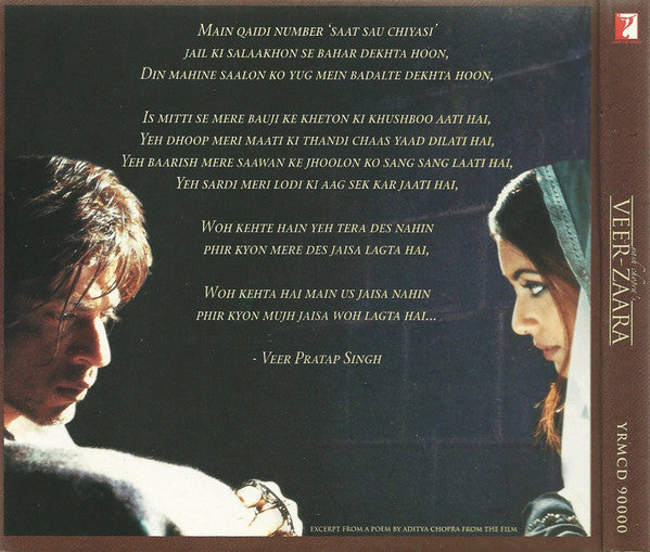 Madan Mohan, Javed Akhtar : Veer-Zaara (2xCD, Album, RP)