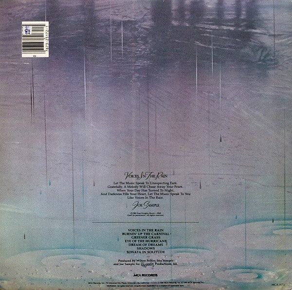 Joe Sample : Voices In The Rain (LP, Album, Glo)