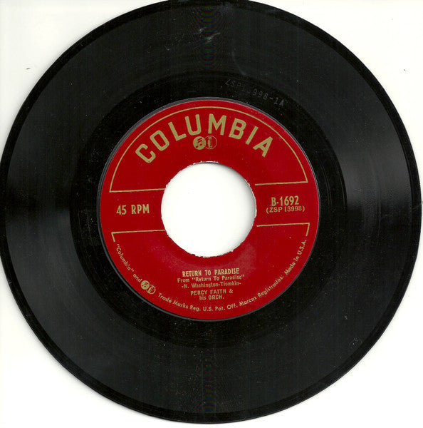 Percy Faith & His Orchestra : Return To Paradise / Ruby (7", Single)