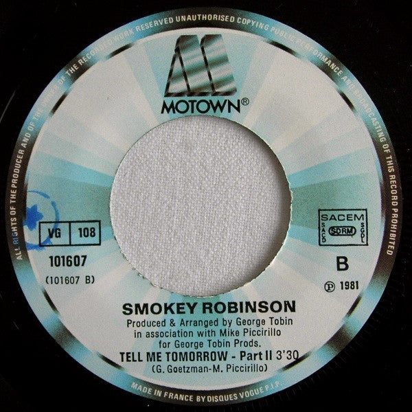 Smokey Robinson : Tell Me Tomorrow (7")