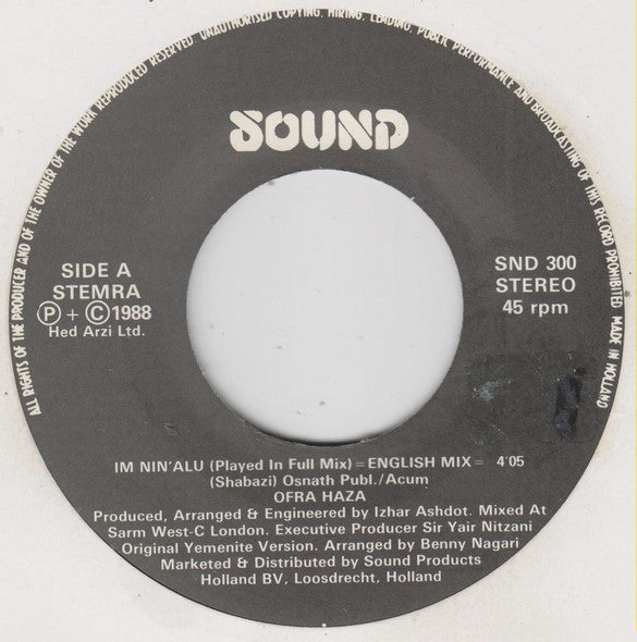 Ofra Haza : Im Nin'Alu (Played In Full Mix) (7", Single)