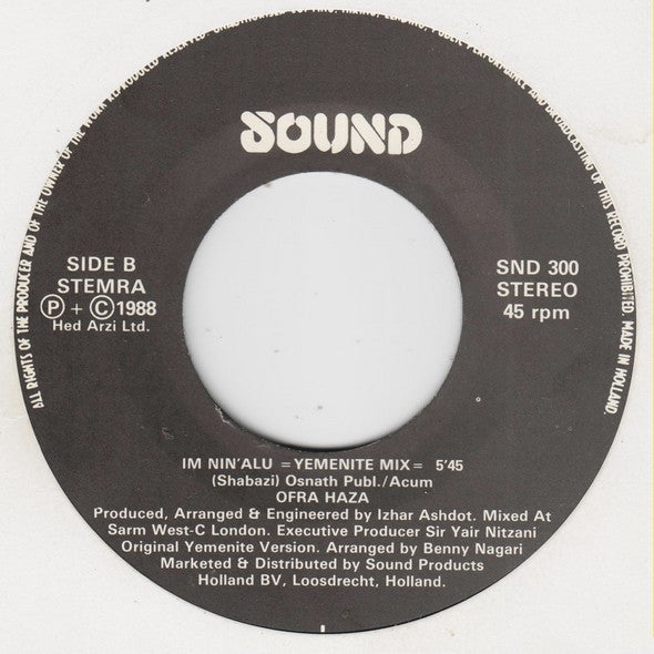 Ofra Haza : Im Nin'Alu (Played In Full Mix) (7", Single)