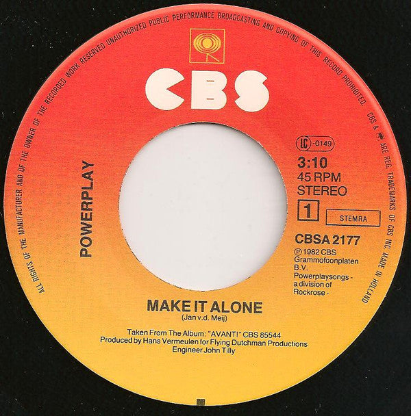 Powerplay (4) : Make It Alone (7", Single)