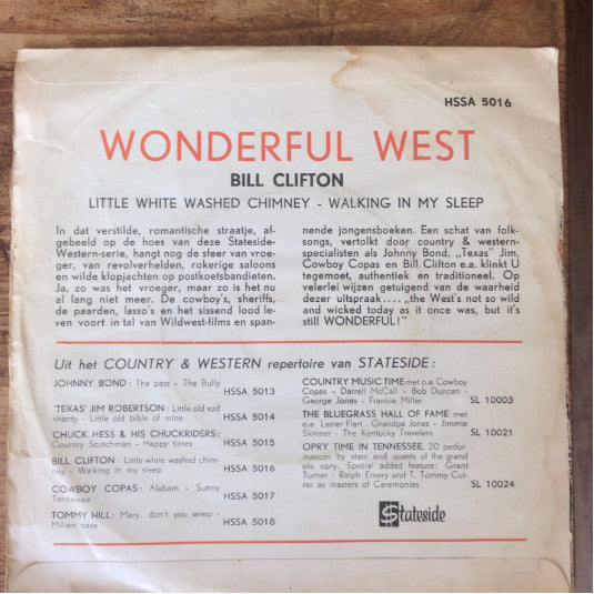 Bill Clifton : Wonderful West (7", Single)
