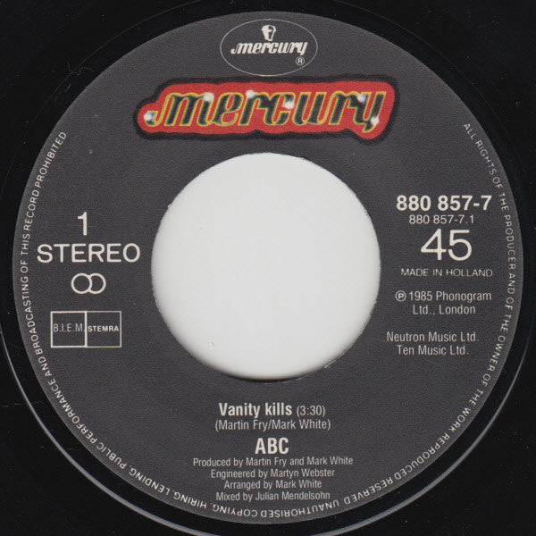 ABC : Vanity Kills (7", Single)