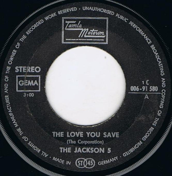 The Jackson 5 : The Love You Save (7", Single)