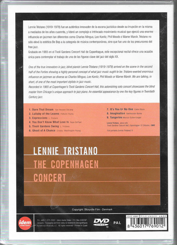 Lennie Tristano : The Copenhagen Concert (DVD, PAL)