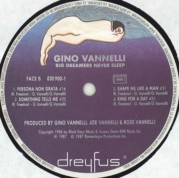 Gino Vannelli : Big Dreamers Never Sleep (LP, Album)