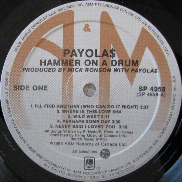 Payola$ : Hammer On A Drum (LP, Album)