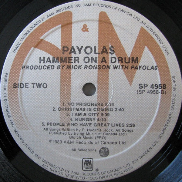 Payola$ : Hammer On A Drum (LP, Album)