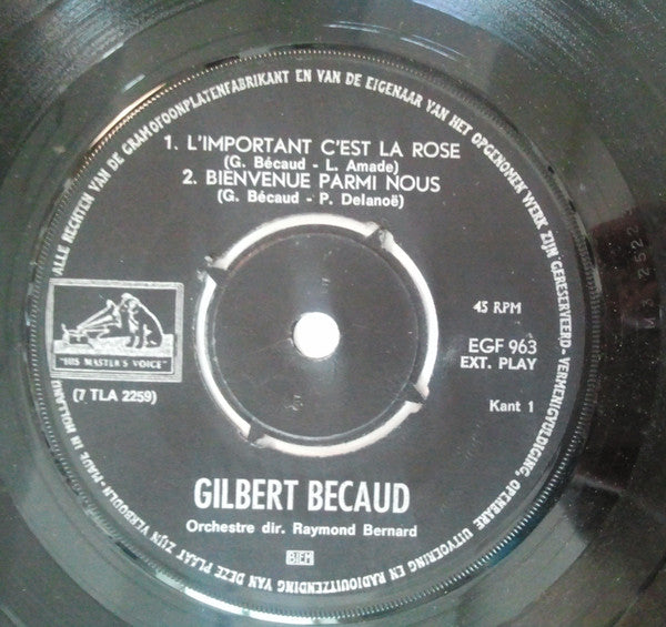 Gilbert Bécaud : L'important C'est La Rose (7", EP)