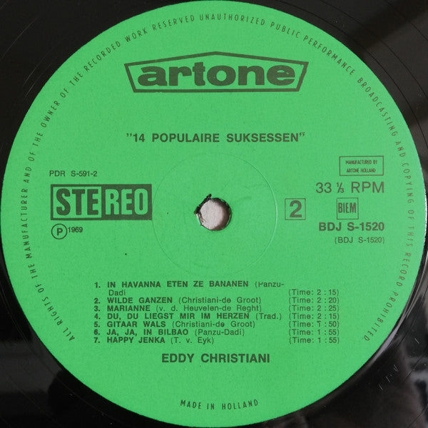 Eddy Christiani : 14 Populaire Suksessen (LP, Comp)