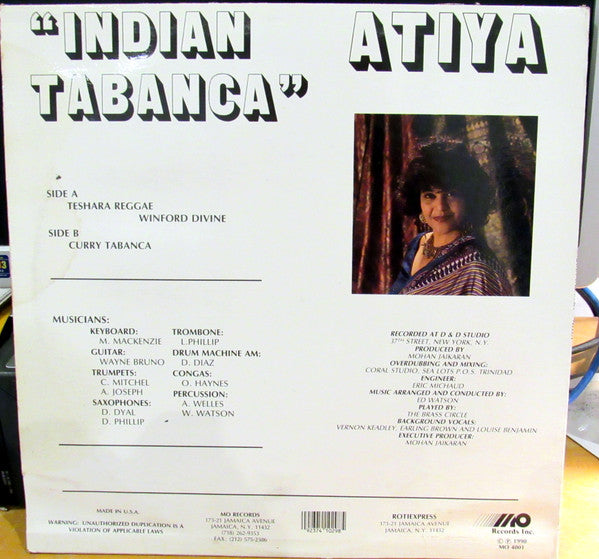 Atiya :  Indian Tabanca (12", Single)