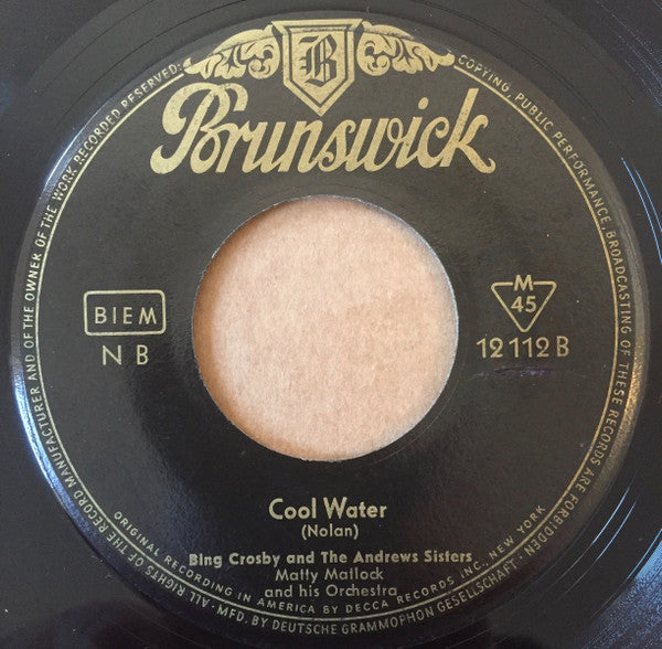 Bing Crosby : Too Ra Loo Ra Loo (That's An Irish Lullaby) (7", Single)