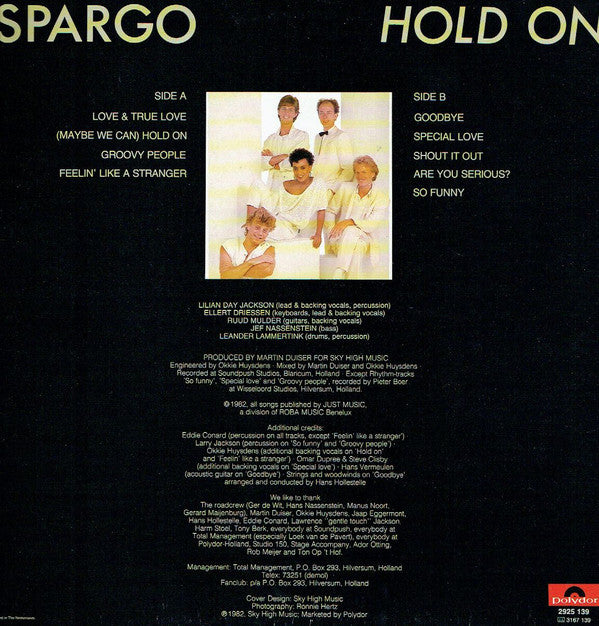 Spargo : Hold On (LP, Album)