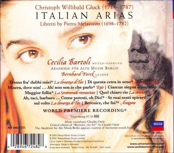 Cecilia Bartoli, Christoph Willibald Gluck : Italian Arias (CD, Album)