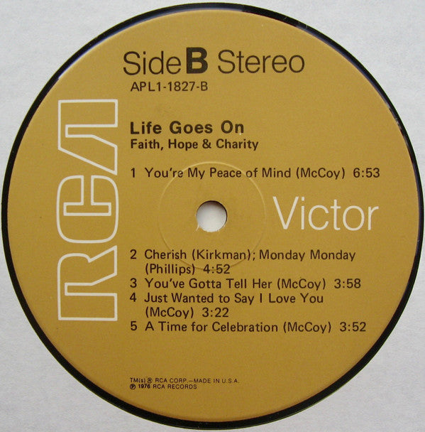 Faith, Hope & Charity : Life Goes On (LP, Album)