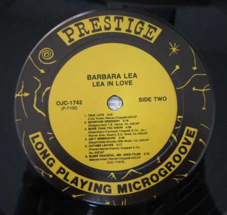 Barbara Lea : Lea In Love (LP, Album, RE, RM)