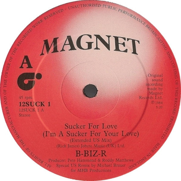 B-biz-R : Sucker For Love (12", Single, Pic)