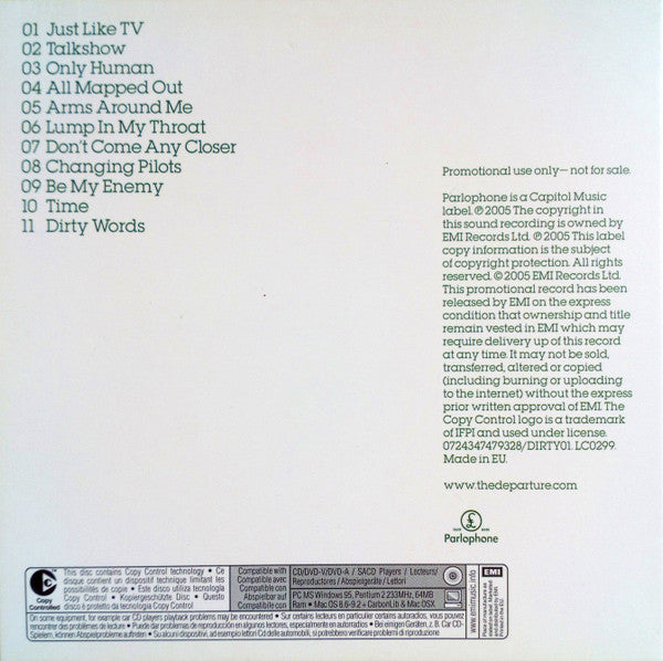 The Departure : Dirty Words (CD, Album, Copy Prot., Promo, Car)