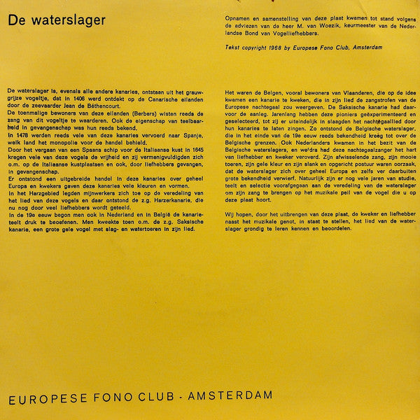 No Artist : Het Lied Van De Waterslager (7", Mono)