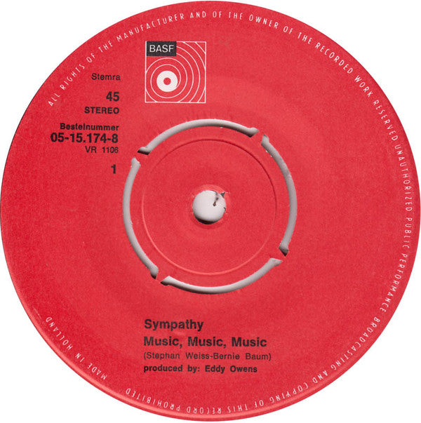 Sympathy (3) : Music Music Music (7", Single)