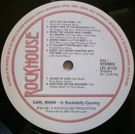 Carl Mann : In Rockabilly Country (LP)