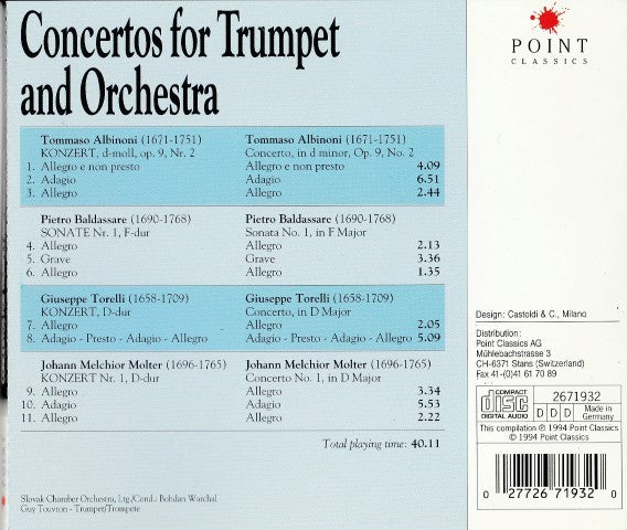 Slovak Chamber Orchestra : Concertos For Trumpet And Orchestra (CD)