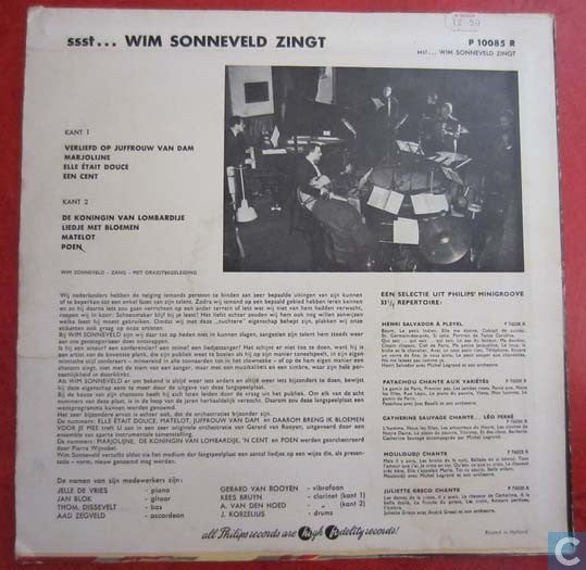 Wim Sonneveld : Ssst... Wim Sonneveld Zingt (10", Album, Min)
