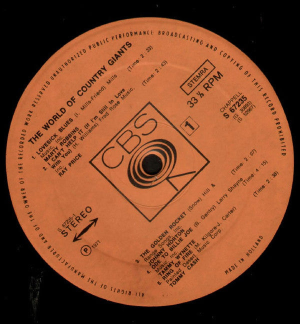 Various : The World Of Country Giants (2xLP, Comp)