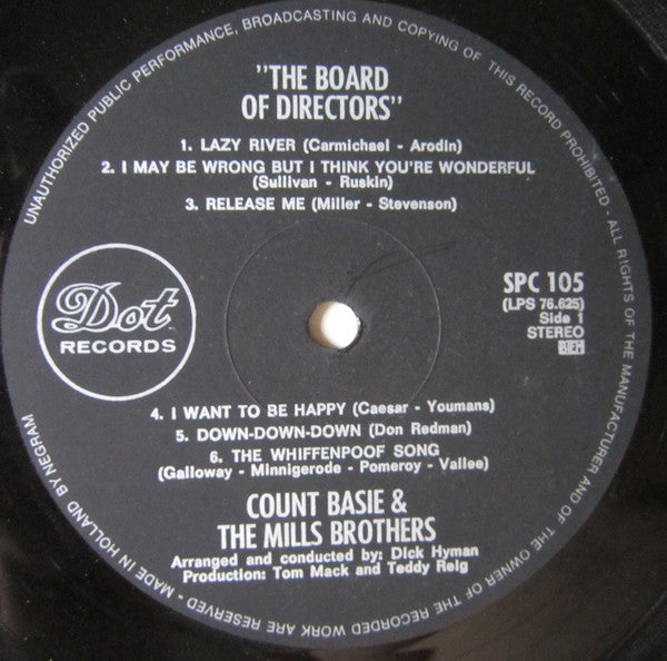 Count Basie & The Mills Brothers : The Board Of Directors (LP, Album)