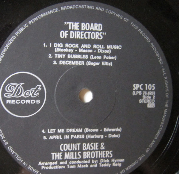 Count Basie & The Mills Brothers : The Board Of Directors (LP, Album)