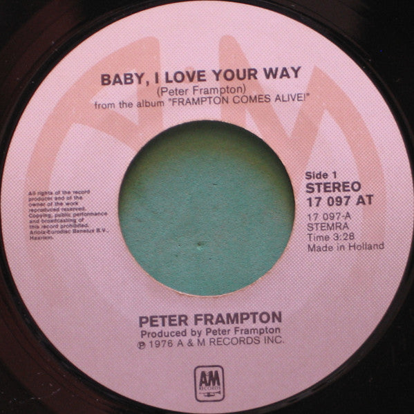 Peter Frampton : Baby, I Love Your Way (7", Single)