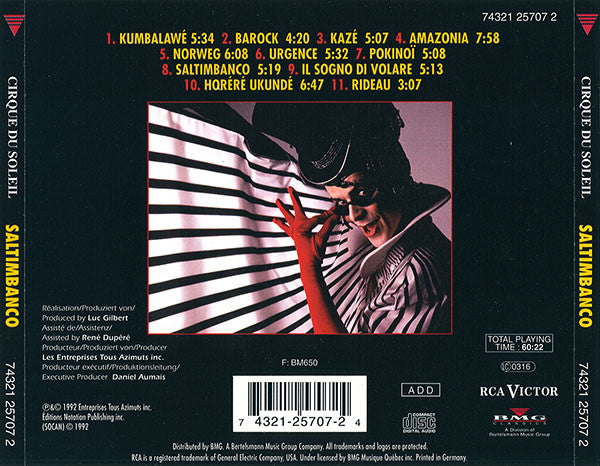 Cirque Du Soleil : Saltimbanco (CD, Album, RP)