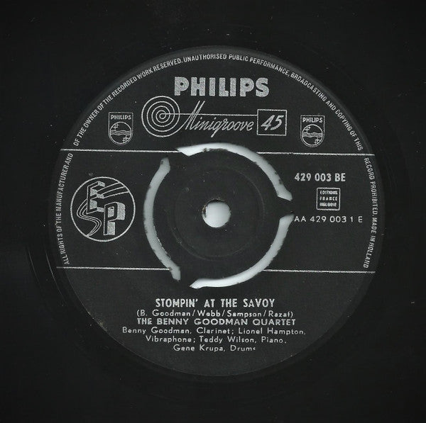 The Benny Goodman Quartet : Stompin' At The Savoy / Dizzy Spells (7", EP)