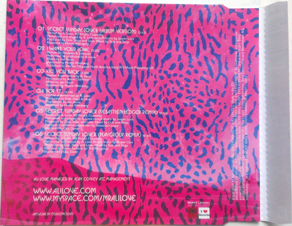 Ali Love : Secret Sunday Lover (CD, Single)