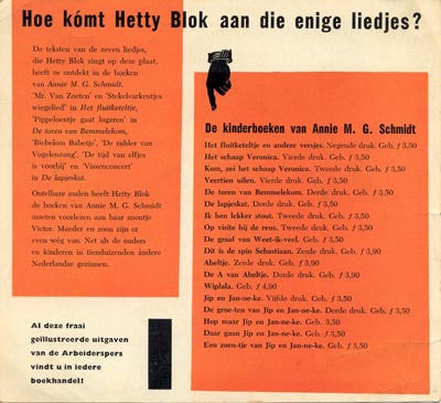 Hetty Blok : Biebelebom No. 1 (7", EP)