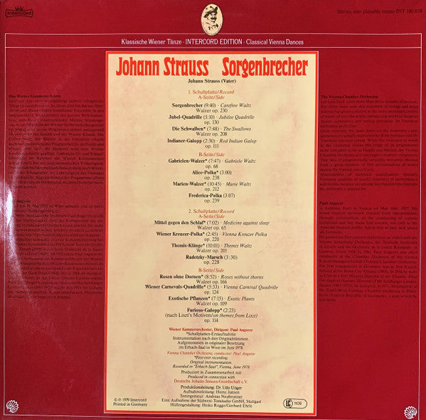 Johann Strauss Sr. - Wiener Kammerorchester, Paul Angerer : Sorgenbrecher (2xLP)