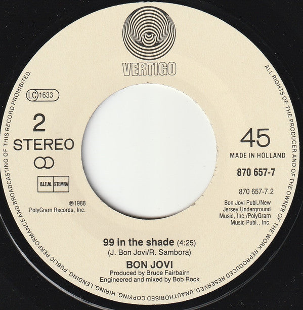 Bon Jovi : Bad Medicine (7", Single, Pap)