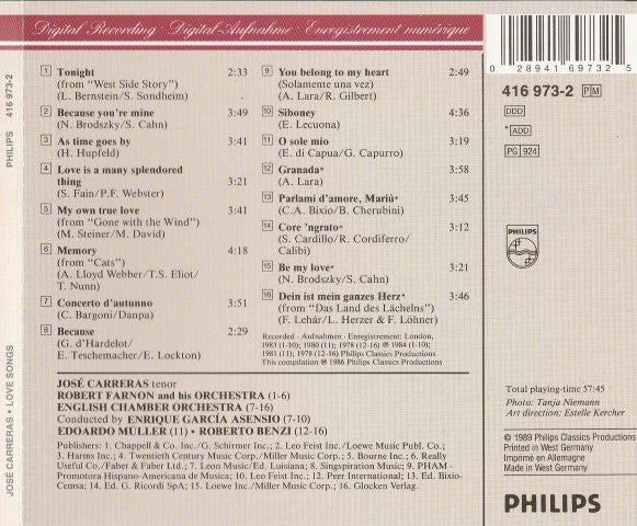 José Carreras : Sings "Memory" From "Cats" (CD, Album)