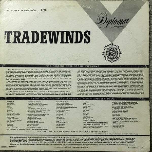 The Tradewinds (2) : The Folksinging Favorites Of The Nation's Campuses (LP, Album)