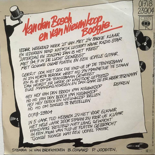 Piraten Billy, Marty Holland : De Van Den Bosch En Van Nieuwkoop Boogie (7", Single)