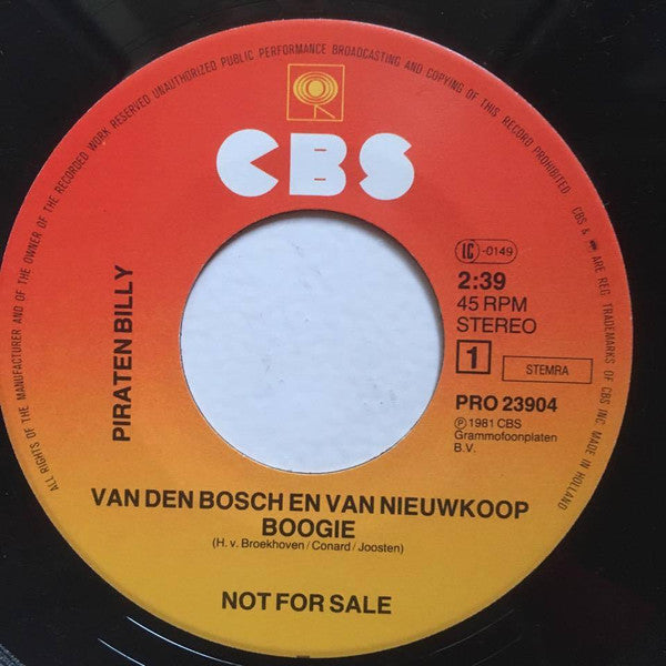 Piraten Billy, Marty Holland : De Van Den Bosch En Van Nieuwkoop Boogie (7", Single)
