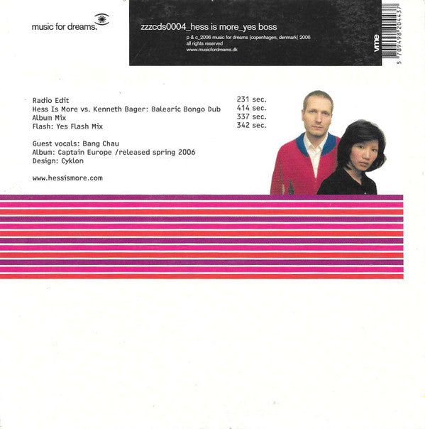 Hess Is More : Yes Boss Mixes (CD, Single)