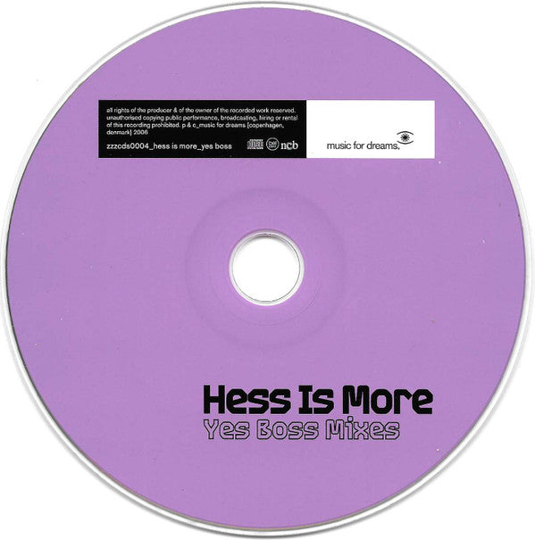 Hess Is More : Yes Boss Mixes (CD, Single)