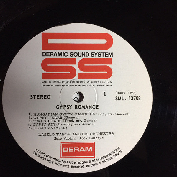 Laszlo Tábor And His Orchestra : Gypsy Romance (LP, Album, Der)